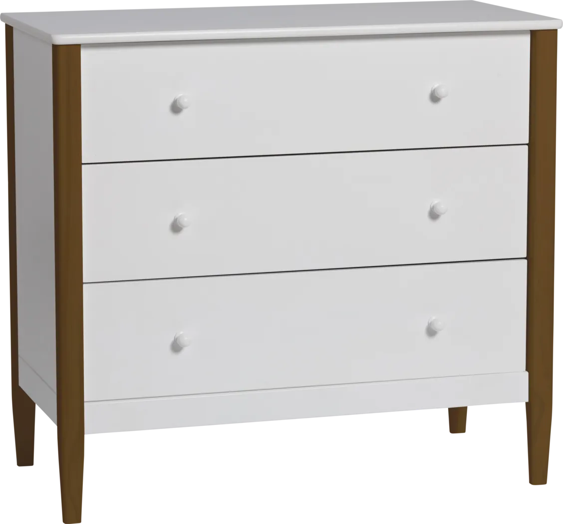 Kids Scola White/Brown 3 Drawer Dresser - Thumbnail - Image 5