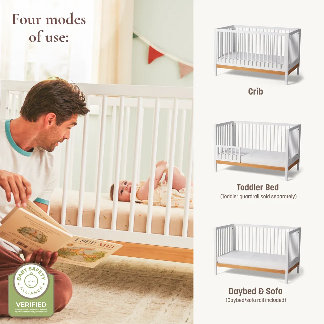 Kids Scola White/Natural Convertible Crib - Thumbnail - Image 2