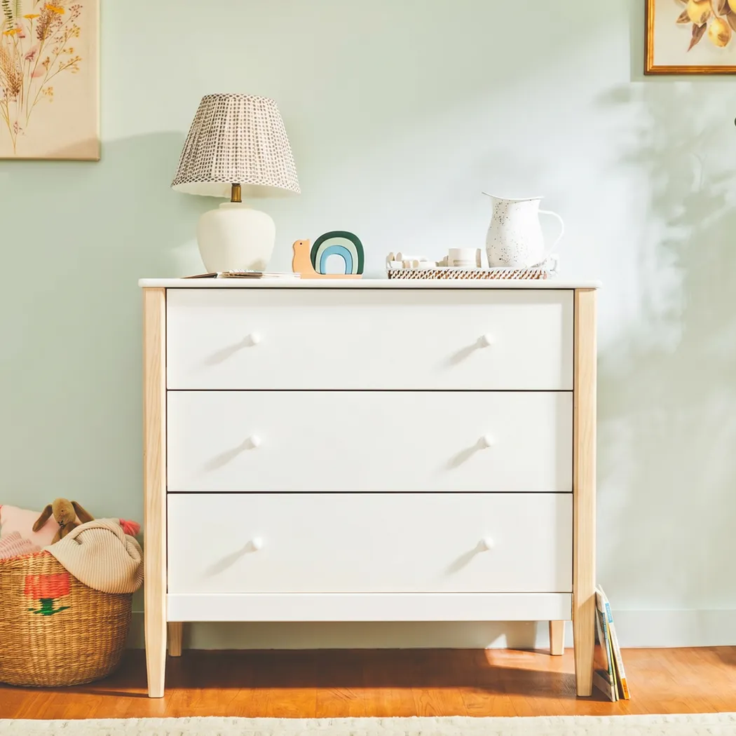 Kids Scola White/Washed 3 Drawer Dresser - Thumbnail - Image 2