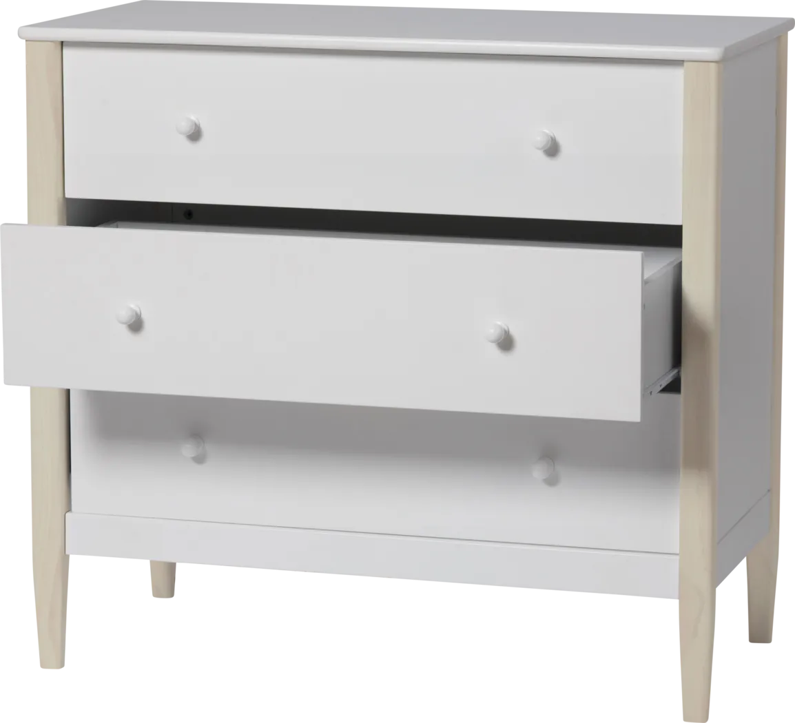Kids Scola White/Washed 3 Drawer Dresser - Thumbnail - Image 3