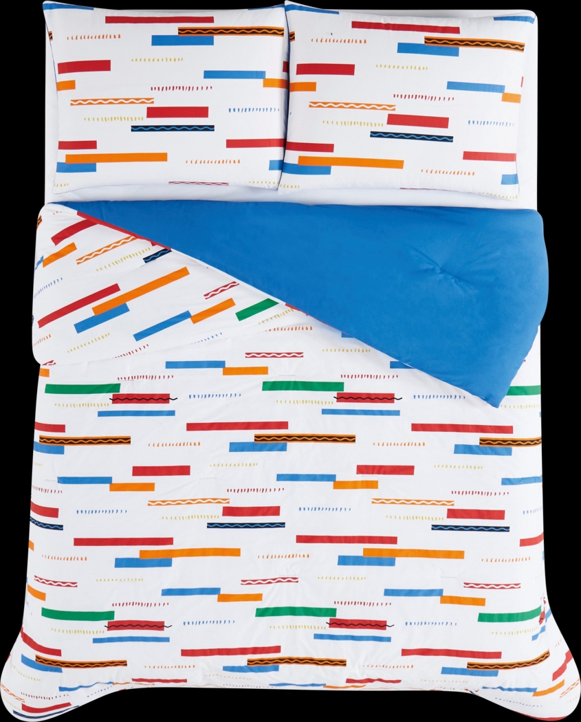 Kids Serpentine Stripe Multi Twin Comforter Set - Thumbnail - Image 4