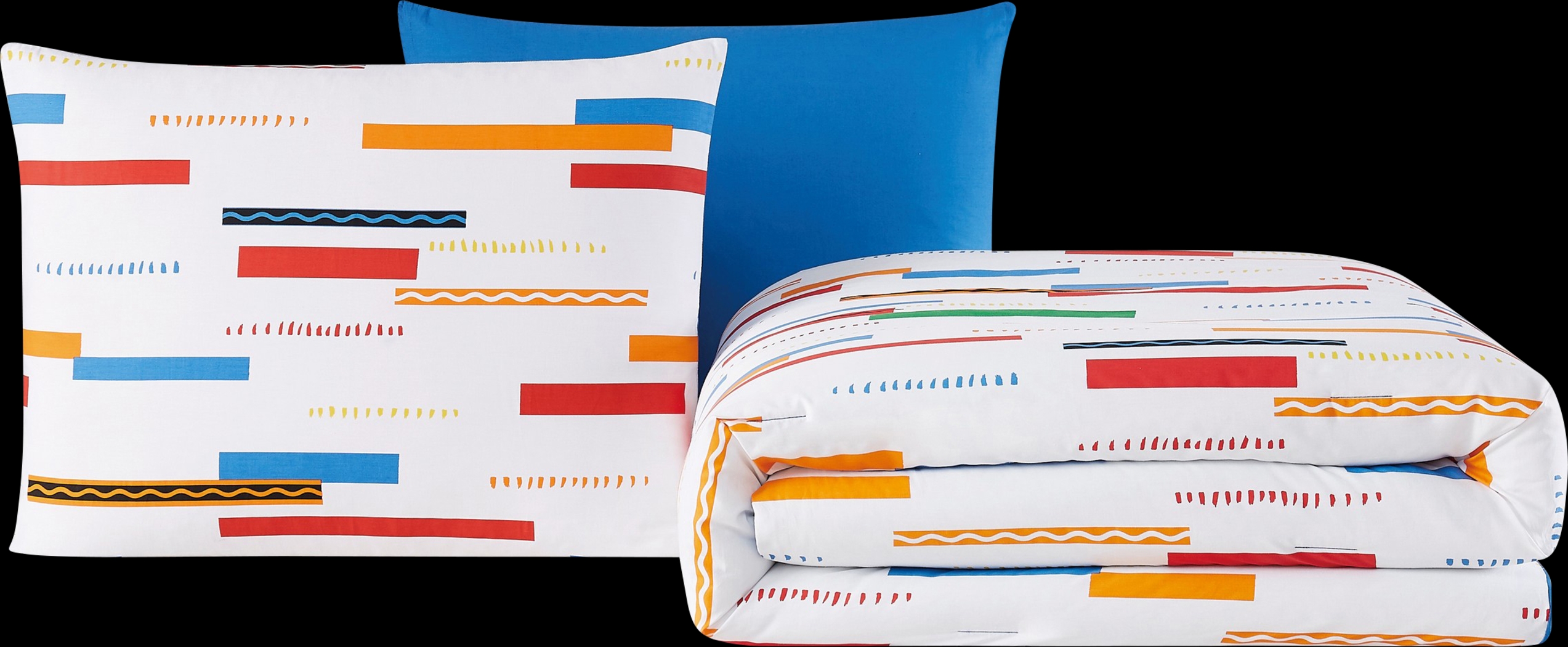 Kids Serpentine Stripe Multi Twin Comforter Set - Thumbnail - Image 1