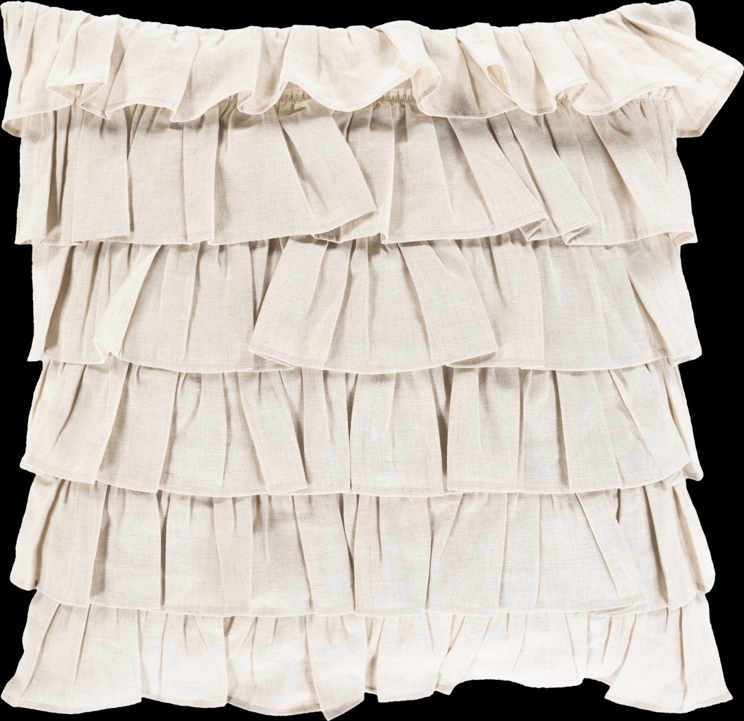 Kids Shabby Ruffle Ivory Accent Pillow - Thumbnail - Image 1