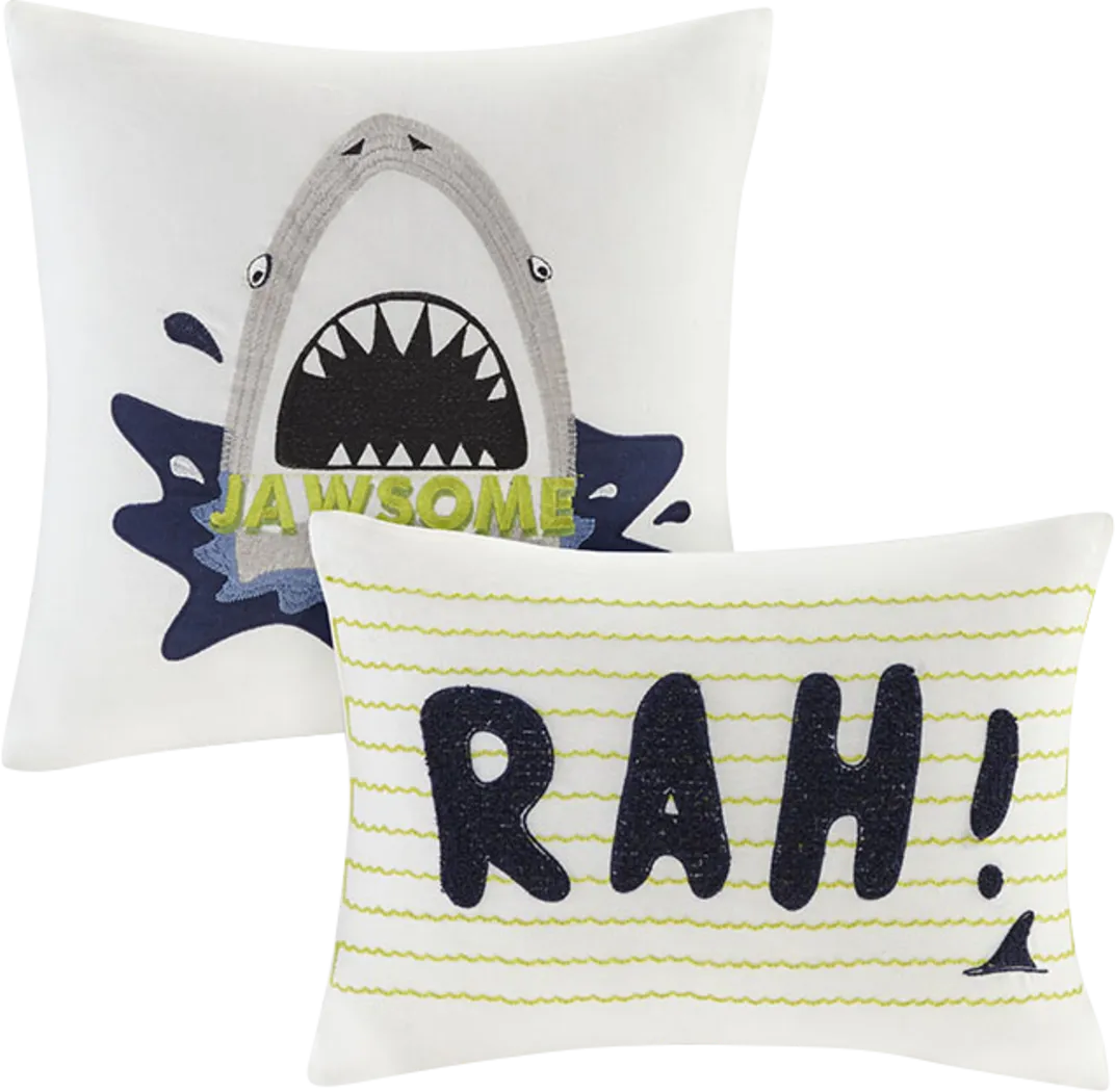 Kids Shark Mood Navy 4 Pc Twin Coverlet Set - Thumbnail - Image 2