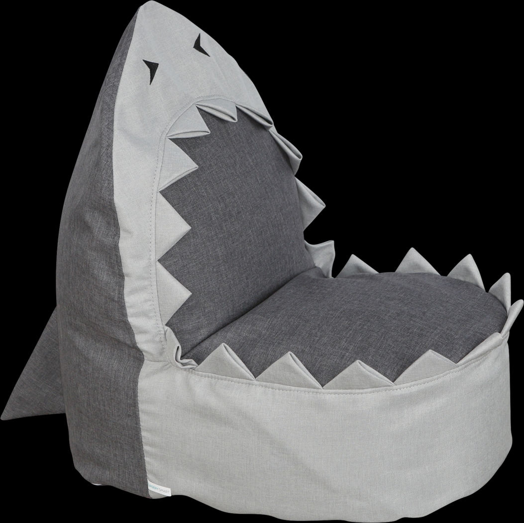 Kids Shelby Shark Gray Bean Bag Chair - Thumbnail - Image 1