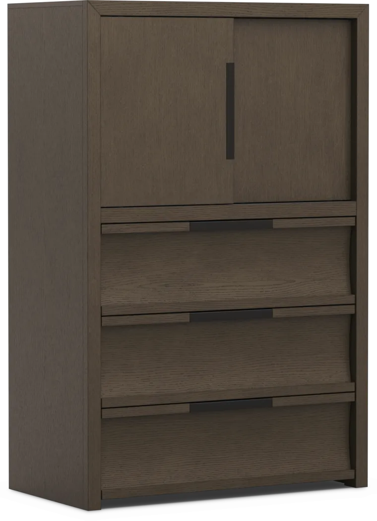 Kids Sierra Summit Brown Oak Door Chest - Image 4
