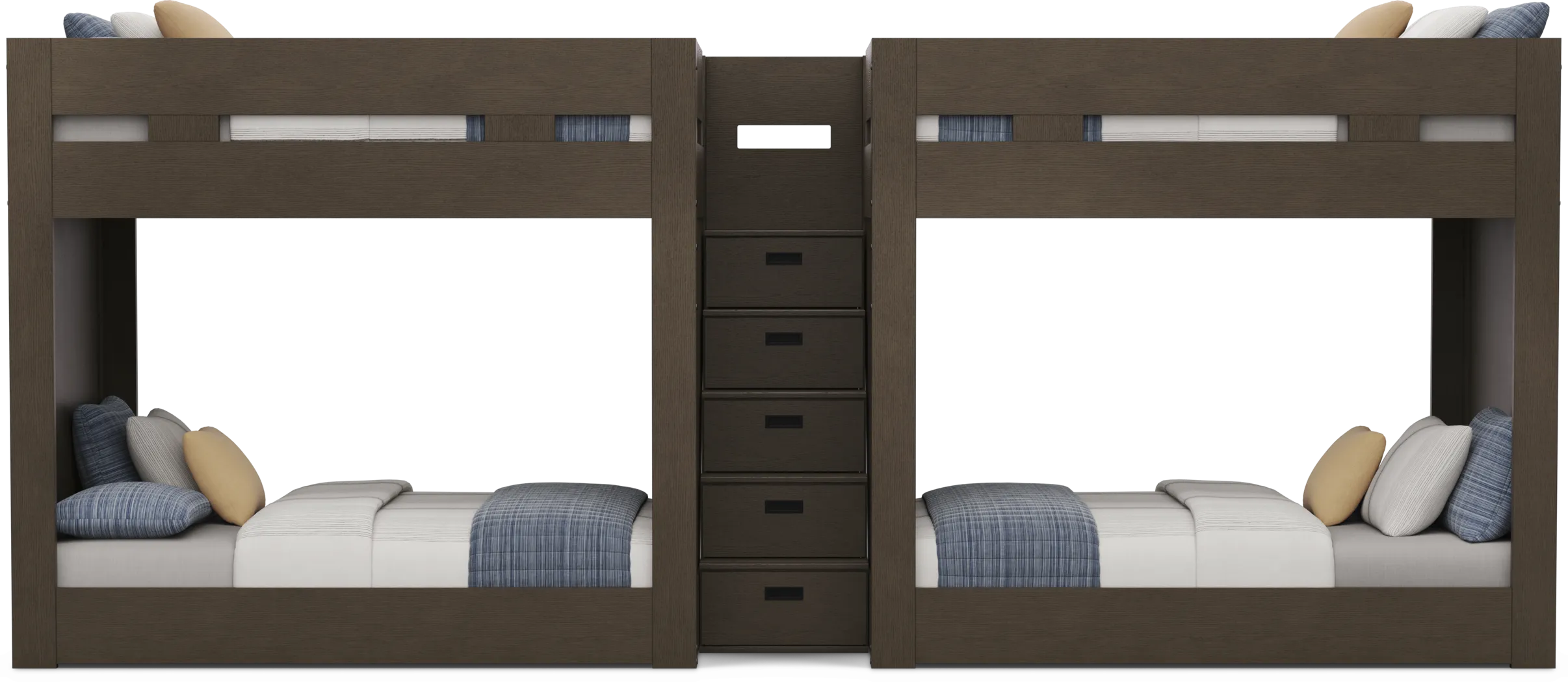Kids Sierra Summit Brown Oak Full Double Length Quad Step Bunk Bed - Thumbnail - Image 2
