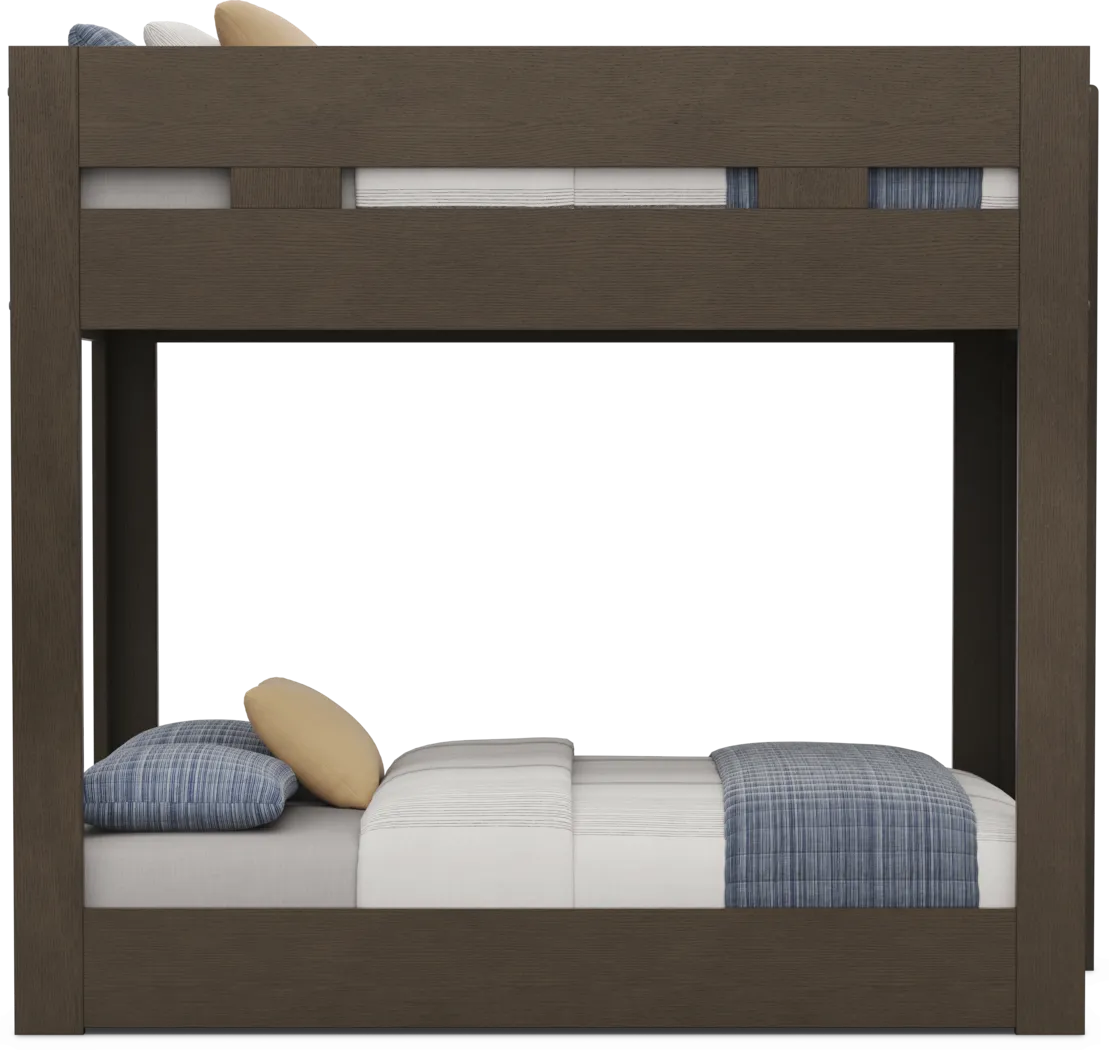 Kids Sierra Summit Brown Oak Full/Full Bunk Bed - Thumbnail - Image 3