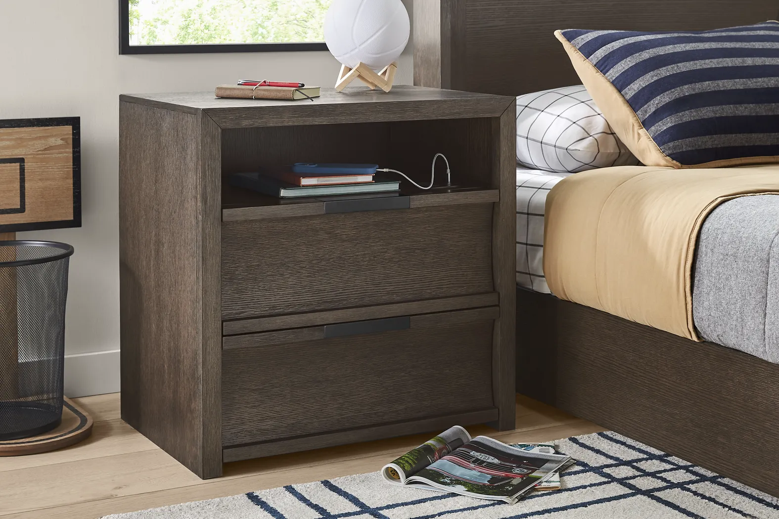 Kids Sierra Summit Brown Oak Nightstand - Thumbnail - Image 3