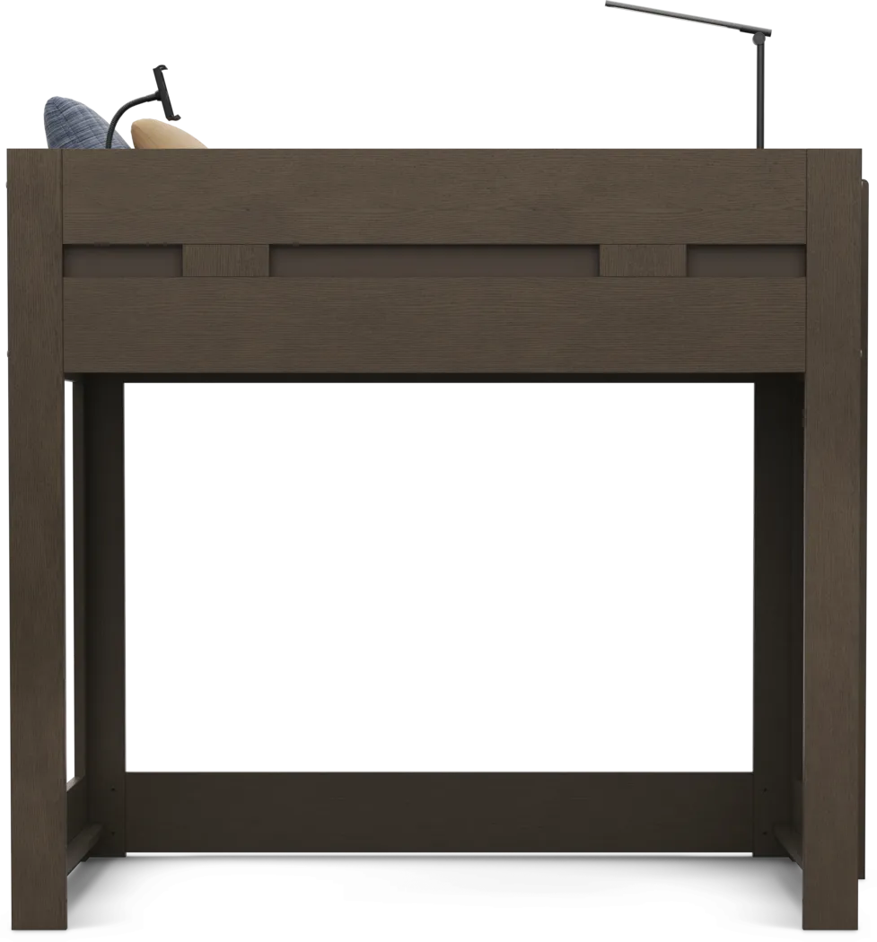 Kids Sierra Summit Brown Oak Twin Loft Bed with Console - Thumbnail - Image 4