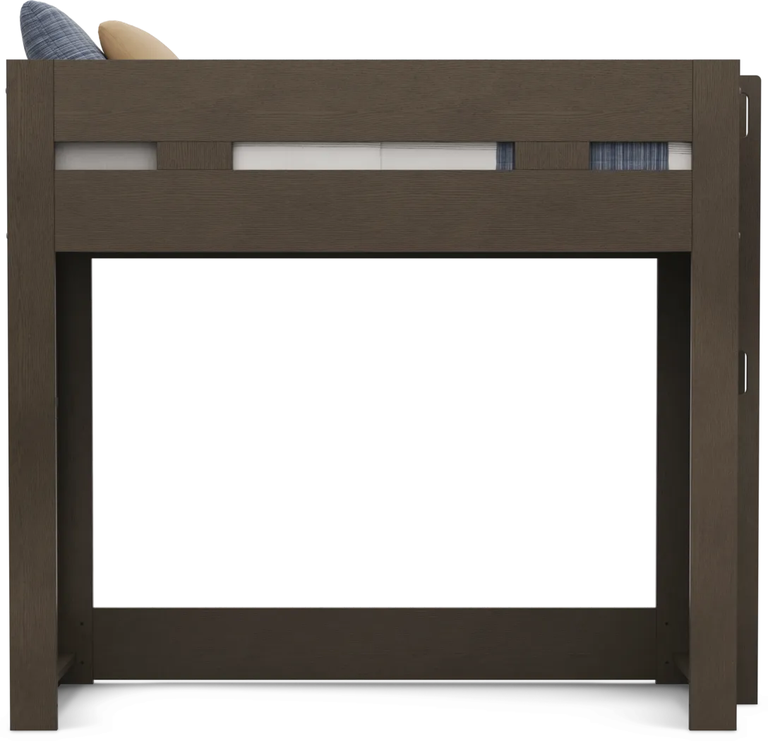 Kids Sierra Summit Brown Oak Twin Loft Bed - Thumbnail - Image 2