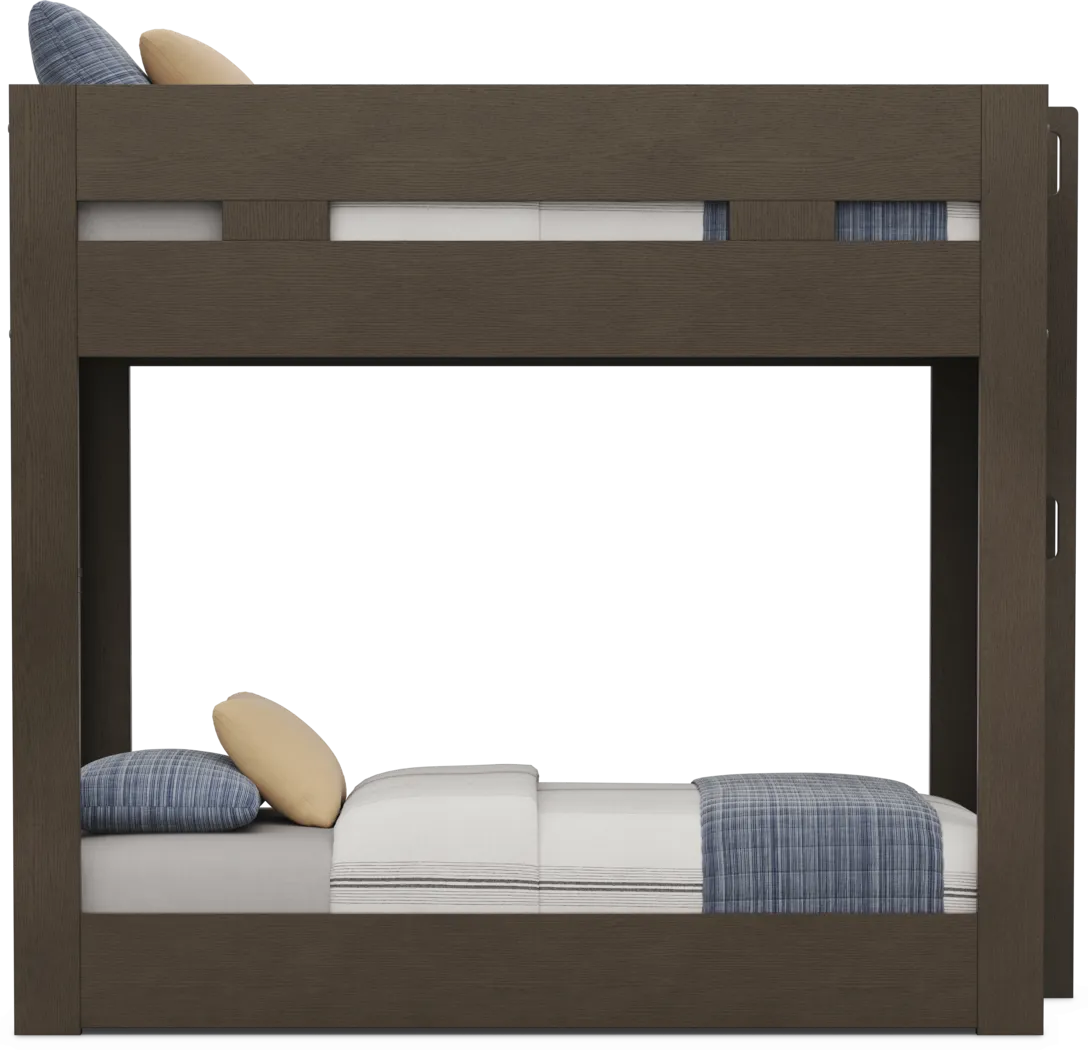 Kids Sierra Summit Brown Oak Twin/Twin Bunk Bed - Thumbnail - Image 2