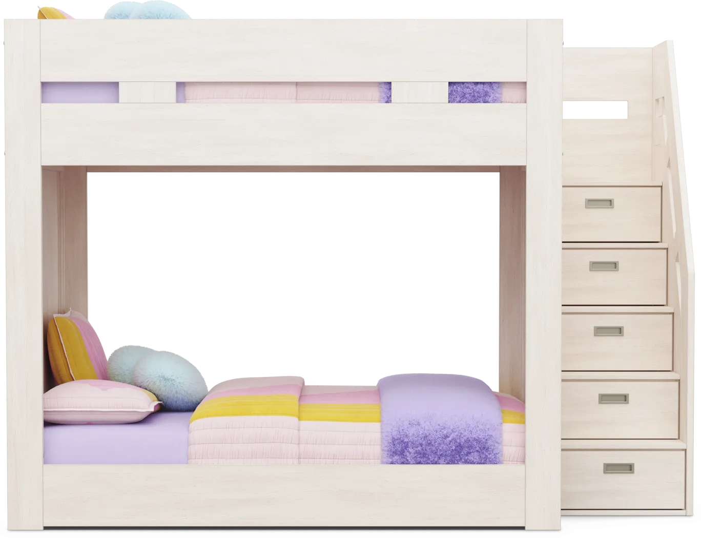 Kids Sierra Summit Linen Full/Full Step Bunk Bed with 2 Closed End Panels - Image 2
