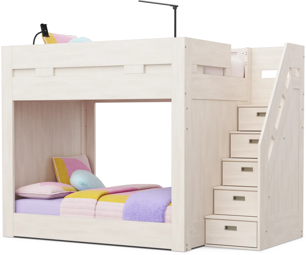 Kids Sierra Summit Linen Twin / Full Step Bunk with Console - Thumbnail - Image 4