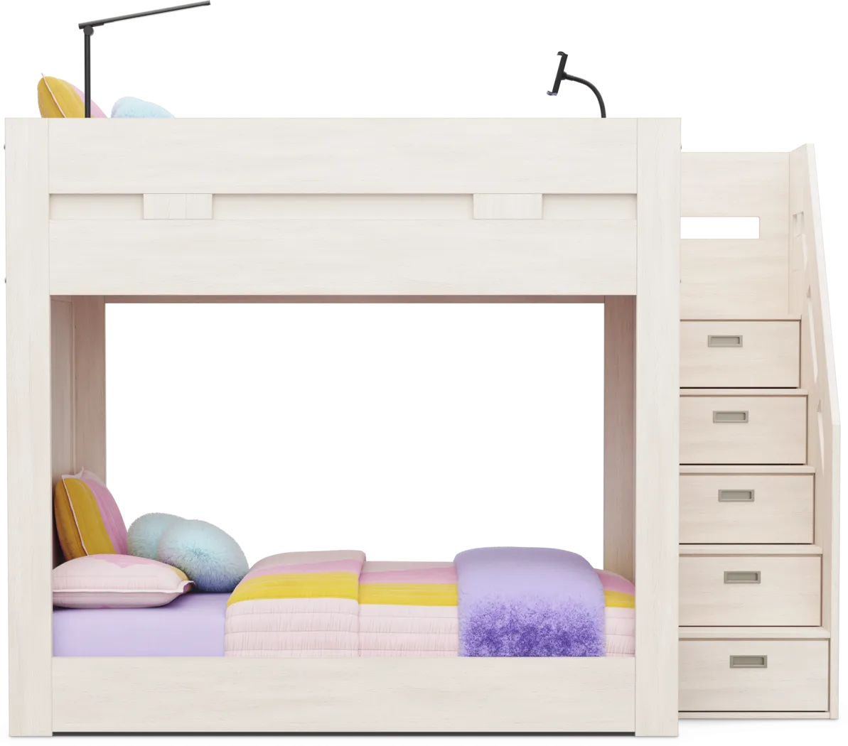 Kids Sierra Summit Linen Twin / Full Step Bunk with Tech Console - Image 2