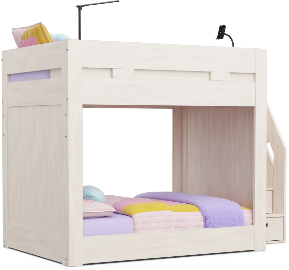Kids Sierra Summit Linen Twin / Full Step Bunk with Tech Console - Image 3