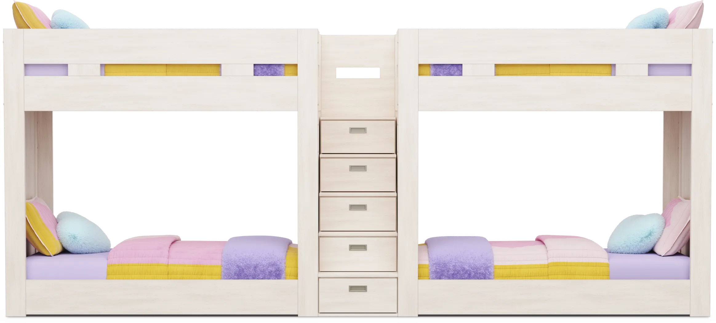 Kids Sierra Summit Linen Twin Double Length Quad Step Bunk Bed - Thumbnail - Image 2