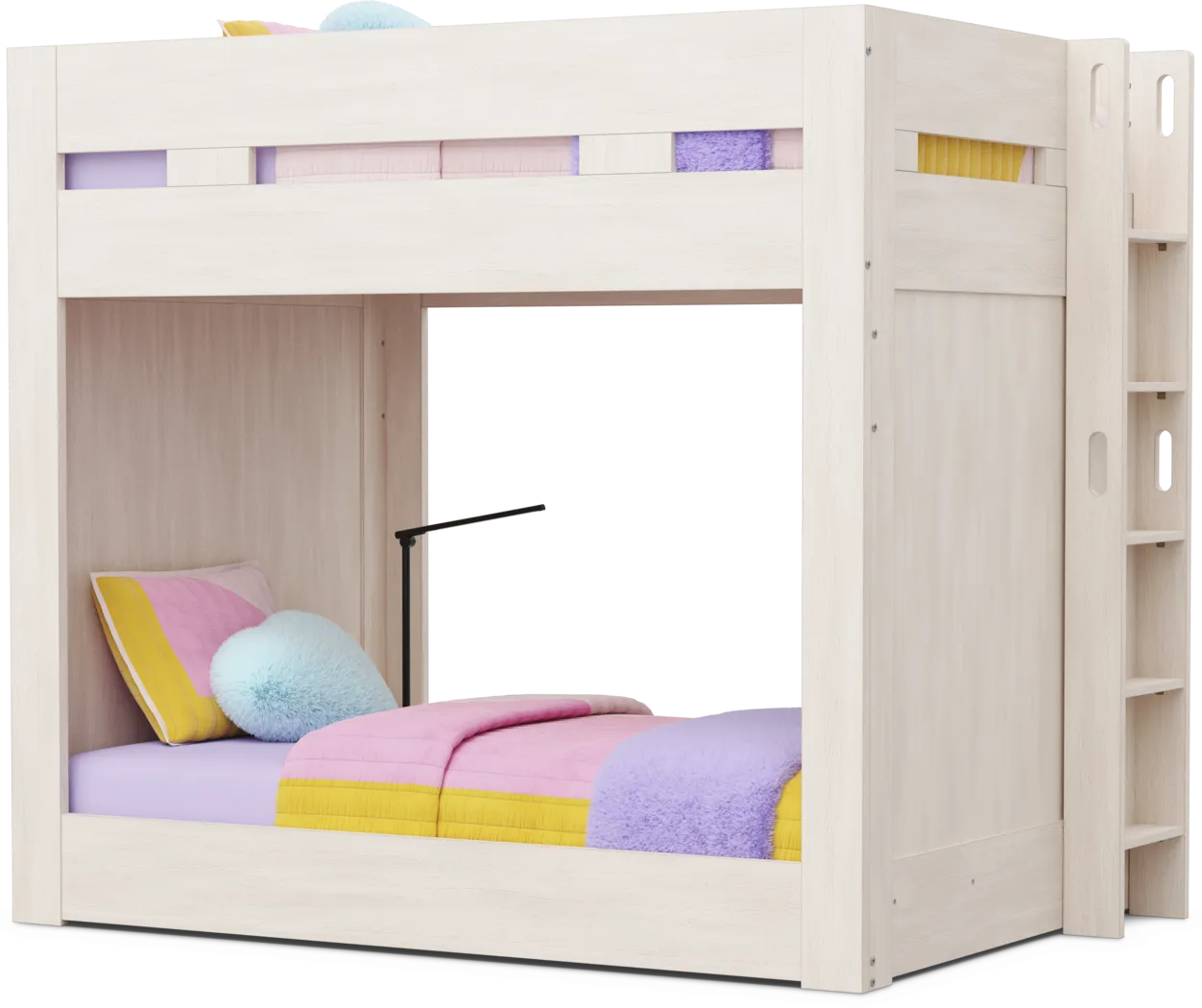 Kids Sierra Summit Linen Twin/Full Bunk Bed with Tech Console and 2 Closed End Panels - Image 5