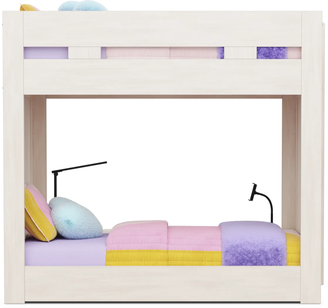 Kids Sierra Summit Linen Twin/Full Bunk Bed with Tech Console and 2 Closed End Panels - Image 6