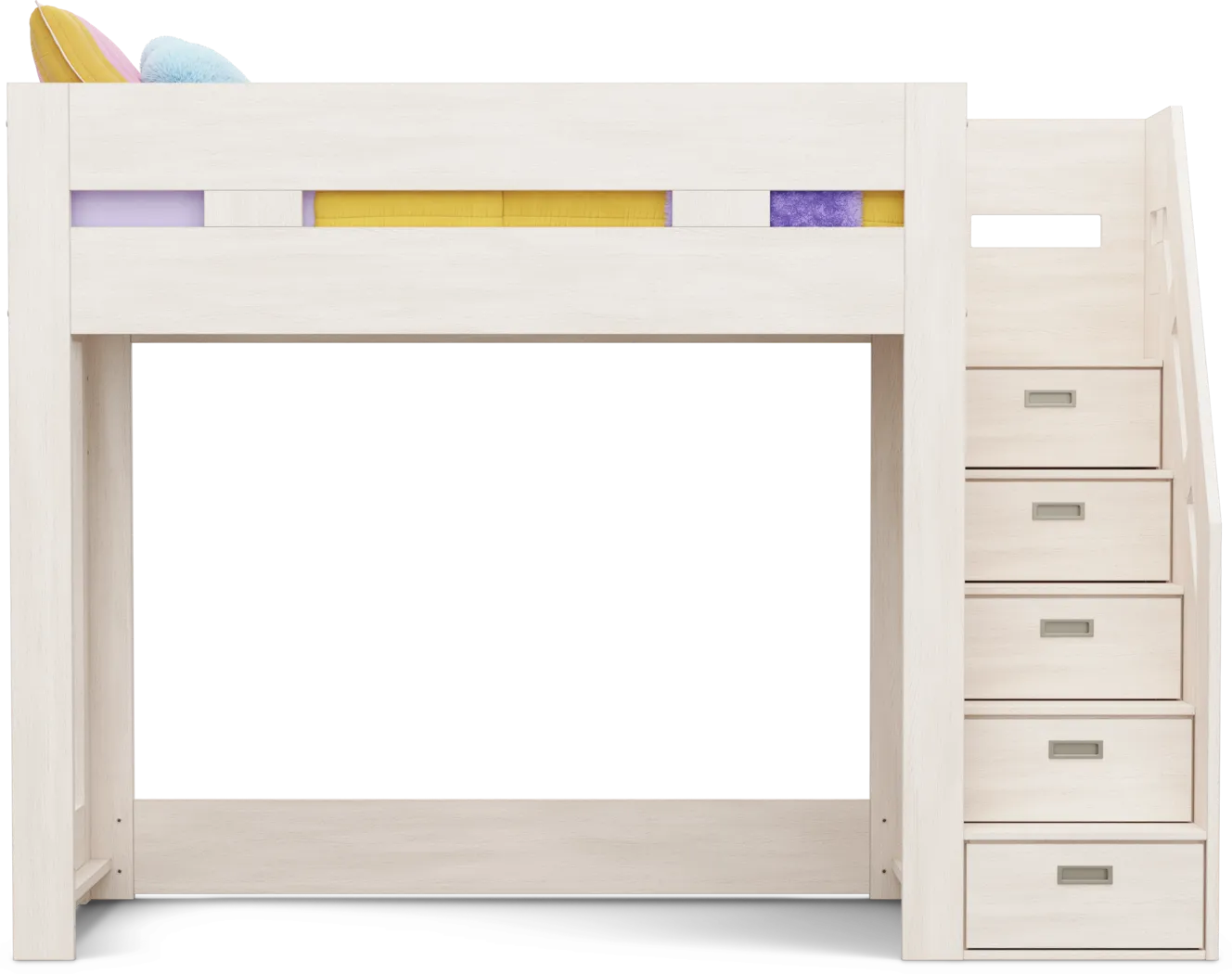 Kids Sierra Summit Linen Twin Step Loft Bed with 1 Closed End Panel - Thumbnail - Image 4