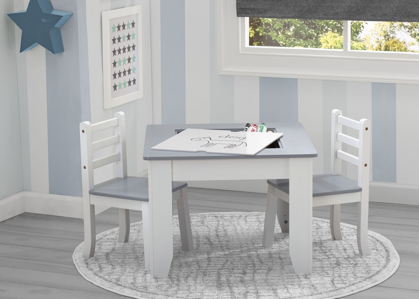 Kids Sinaru Gray/White Table Set - Thumbnail - Image 2