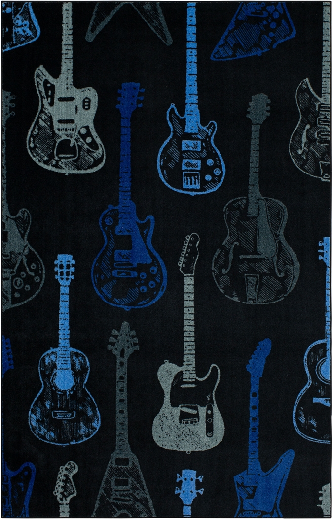 Kids Six String Blue 5' x 8' Rug - Thumbnail - Image 1