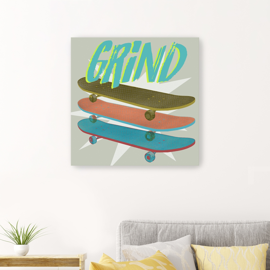 Kids Skateboard Grind Gray Artwork - Thumbnail - Image 3
