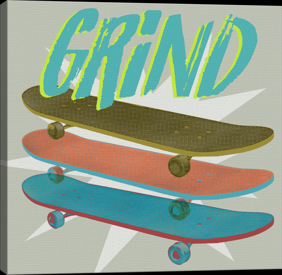 Kids Skateboard Grind Gray Artwork - Thumbnail - Image 4