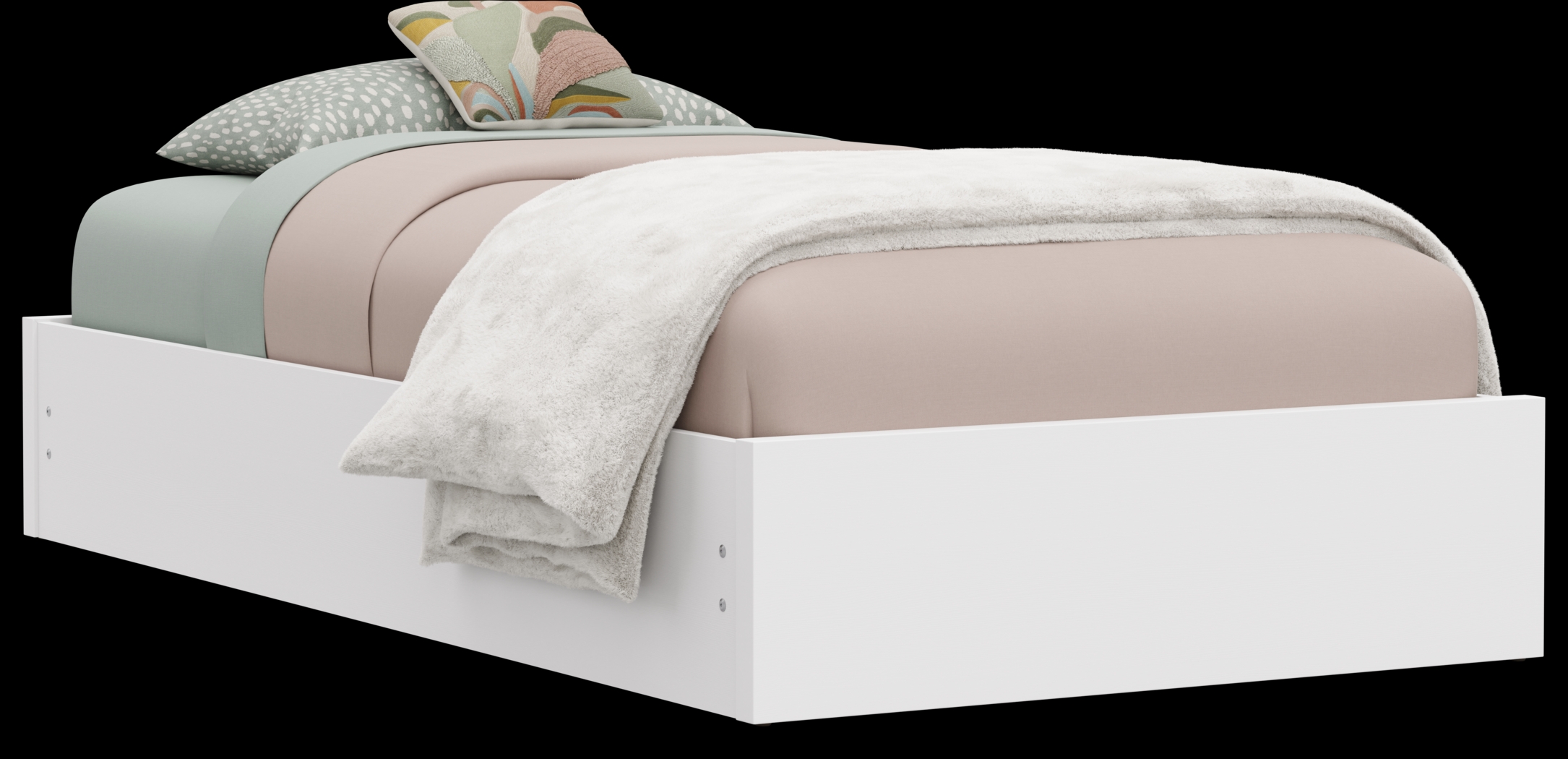 Kids Skye White Twin Platform Bed - Thumbnail - Image 1