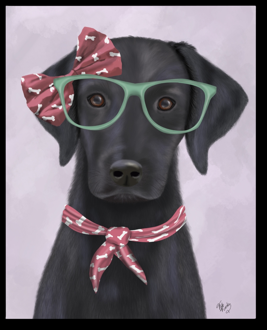 Kids Smart Portrait IV Black Artwork - Thumbnail - Image 1