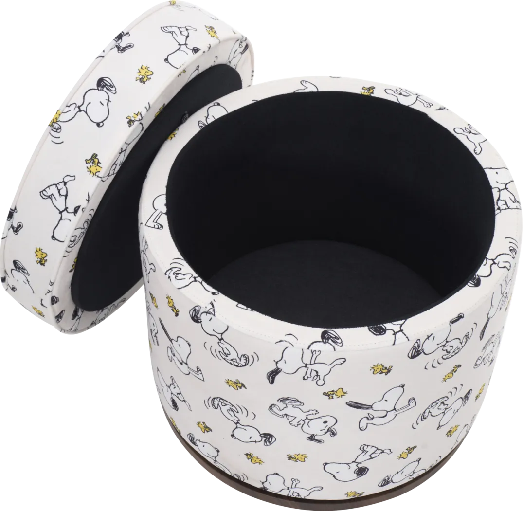 Kids Snoopy Ivory Vanity Storage Ottoman - Thumbnail - Image 2