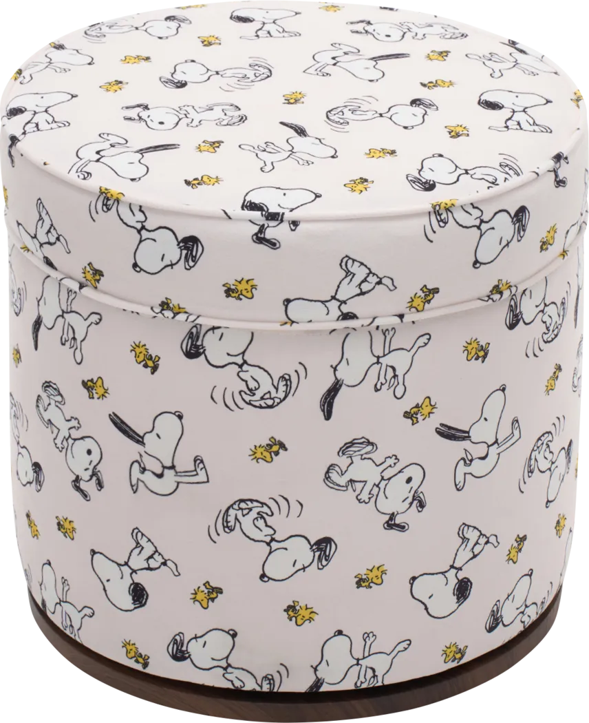 Kids Snoopy Ivory Vanity Storage Ottoman - Thumbnail - Image 4