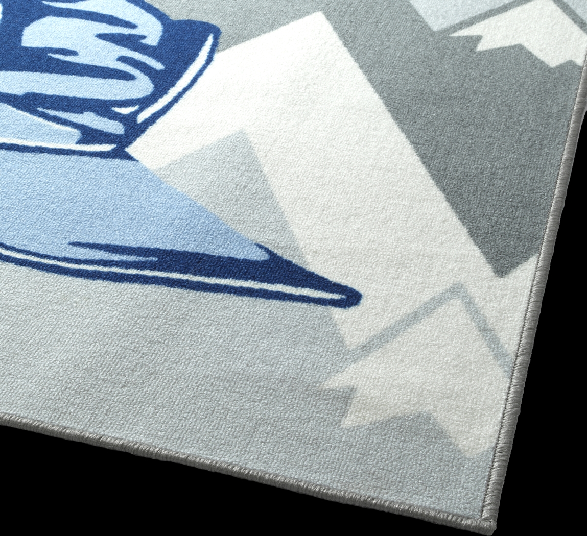 Kids Snowboard Adventures Blue 7' x 9' Rug - Thumbnail - Image 3