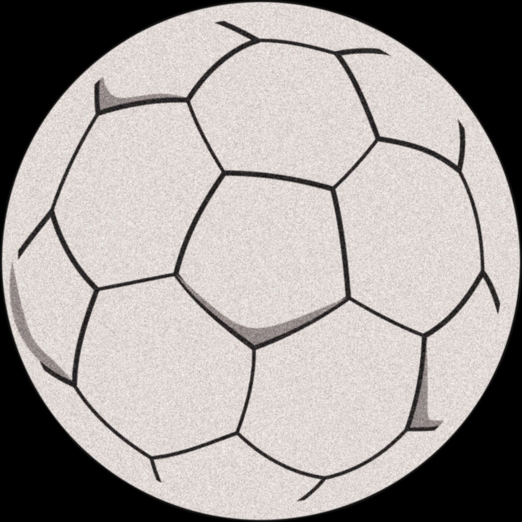 Kids Soccer Fever White 27 in. Round Rug - Thumbnail - Image 1