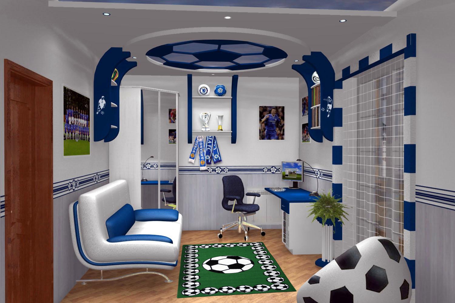 Kids Soccer Gametime Green 3'2 x 4'8 Rug - Thumbnail - Image 2