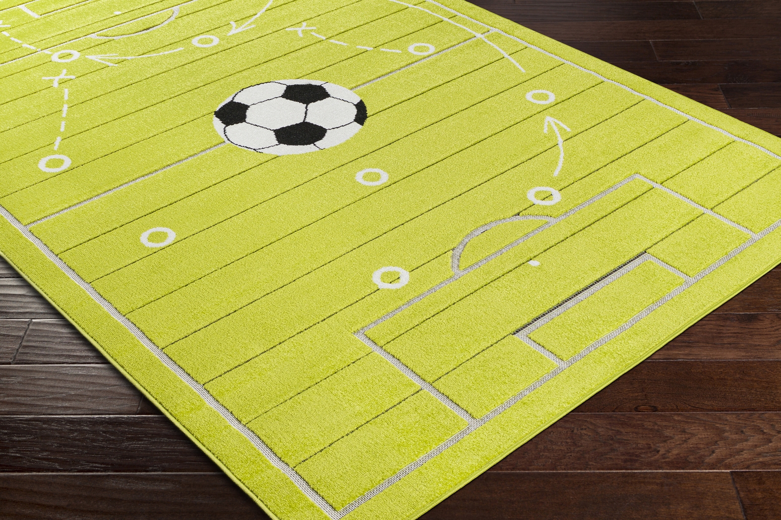 Kids Soccer Tactic Lime 5' x 7' Rug - Thumbnail - Image 2