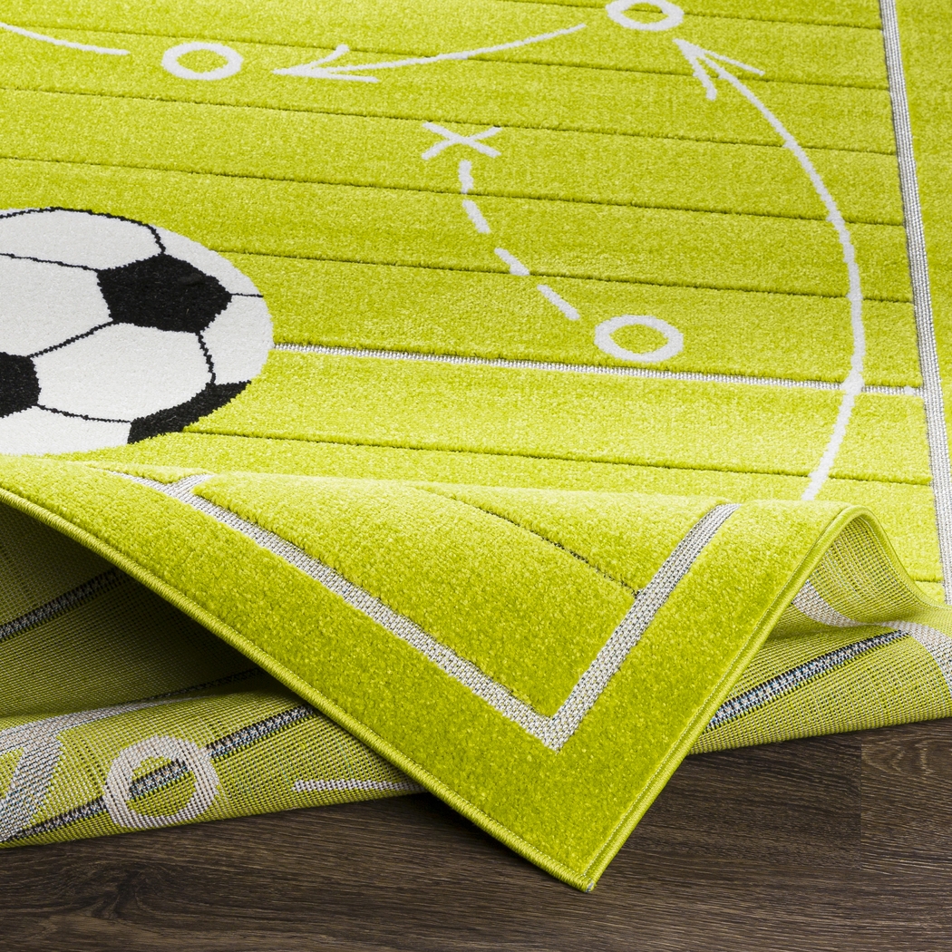 Kids Soccer Tactic Lime 5' x 7' Rug - Thumbnail - Image 3