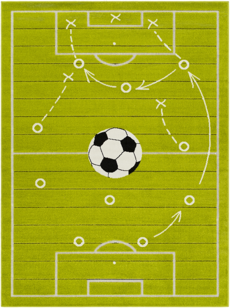 Kids Soccer Tactic Lime 5' x 7' Rug - Thumbnail - Image 1