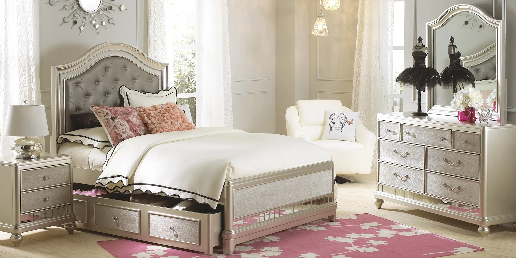 Kids Petit Paris Champagne 5 Pc Full Panel Bedroom - Thumbnail - Image 1