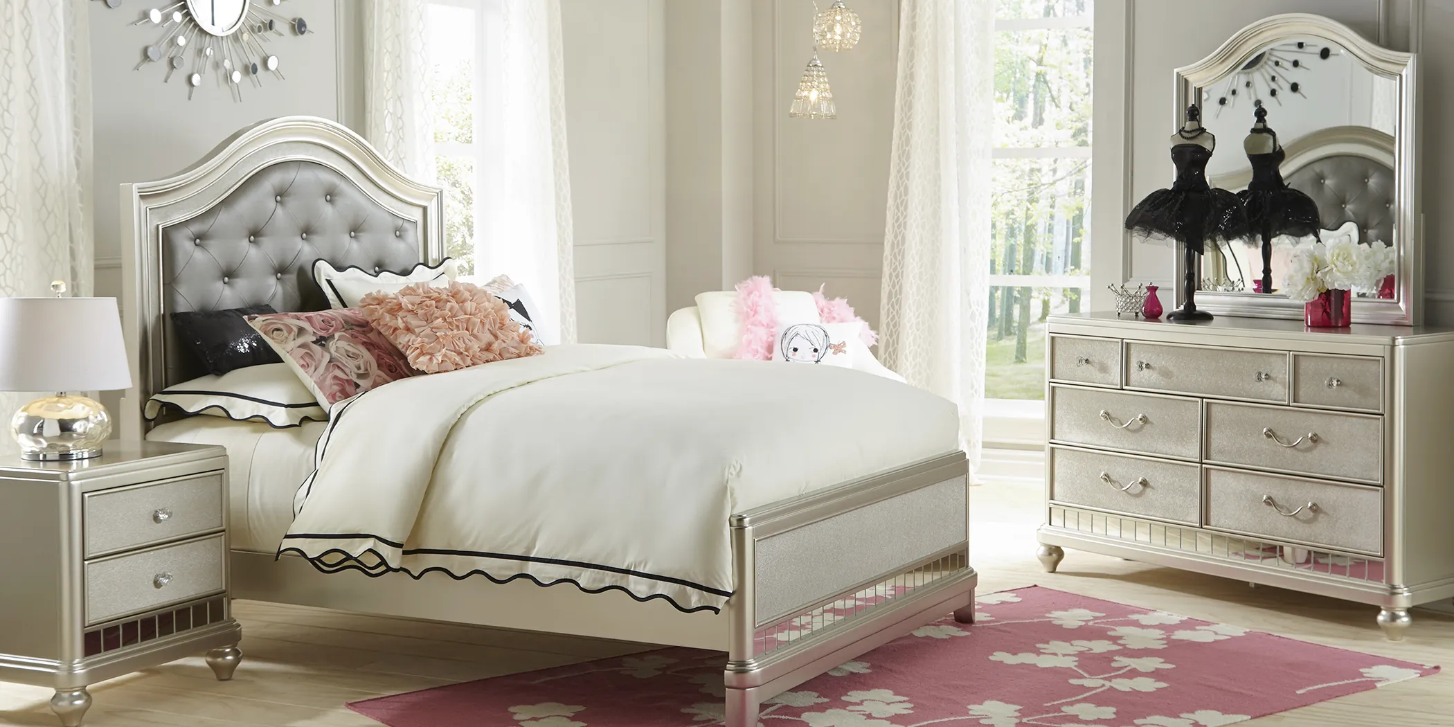 Kids Petit Paris Champagne 6 Pc Full Panel Bedroom - Thumbnail - Image 2