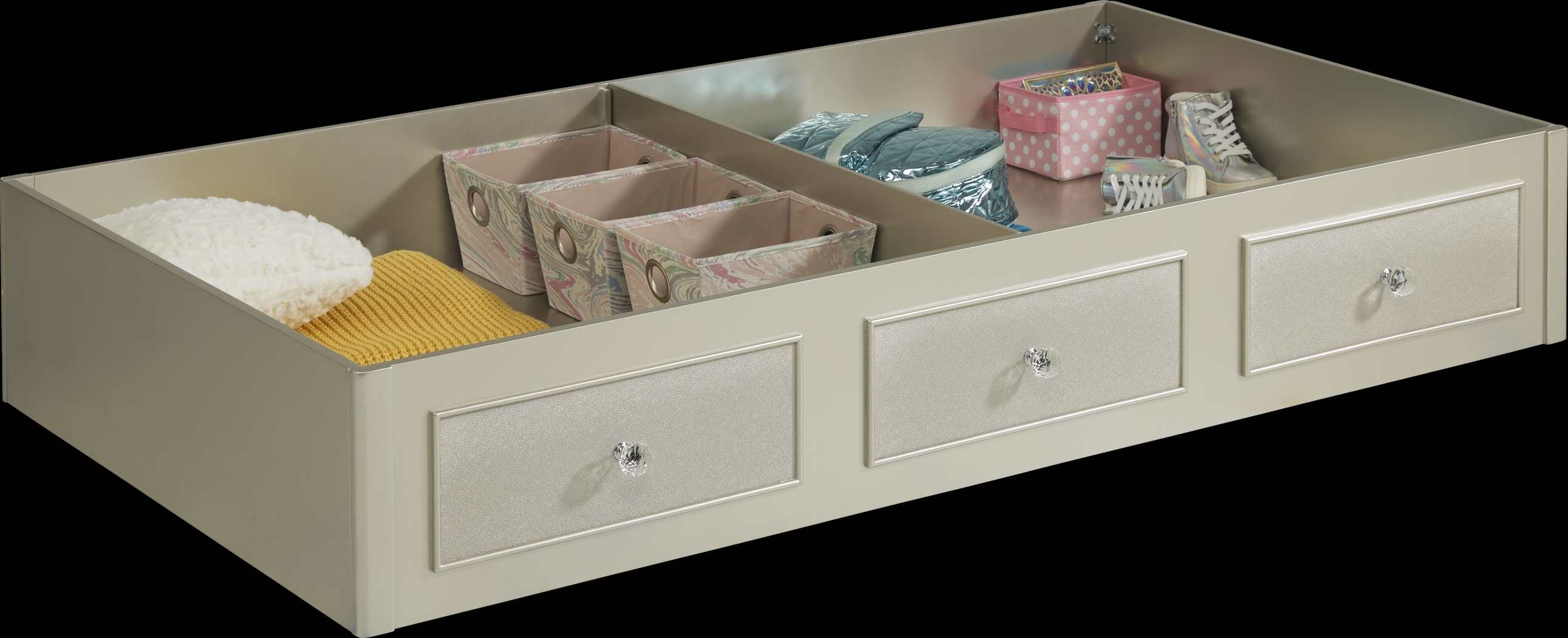 Kids Petit Paris Silver Twin Storage Trundle - Thumbnail - Image 2
