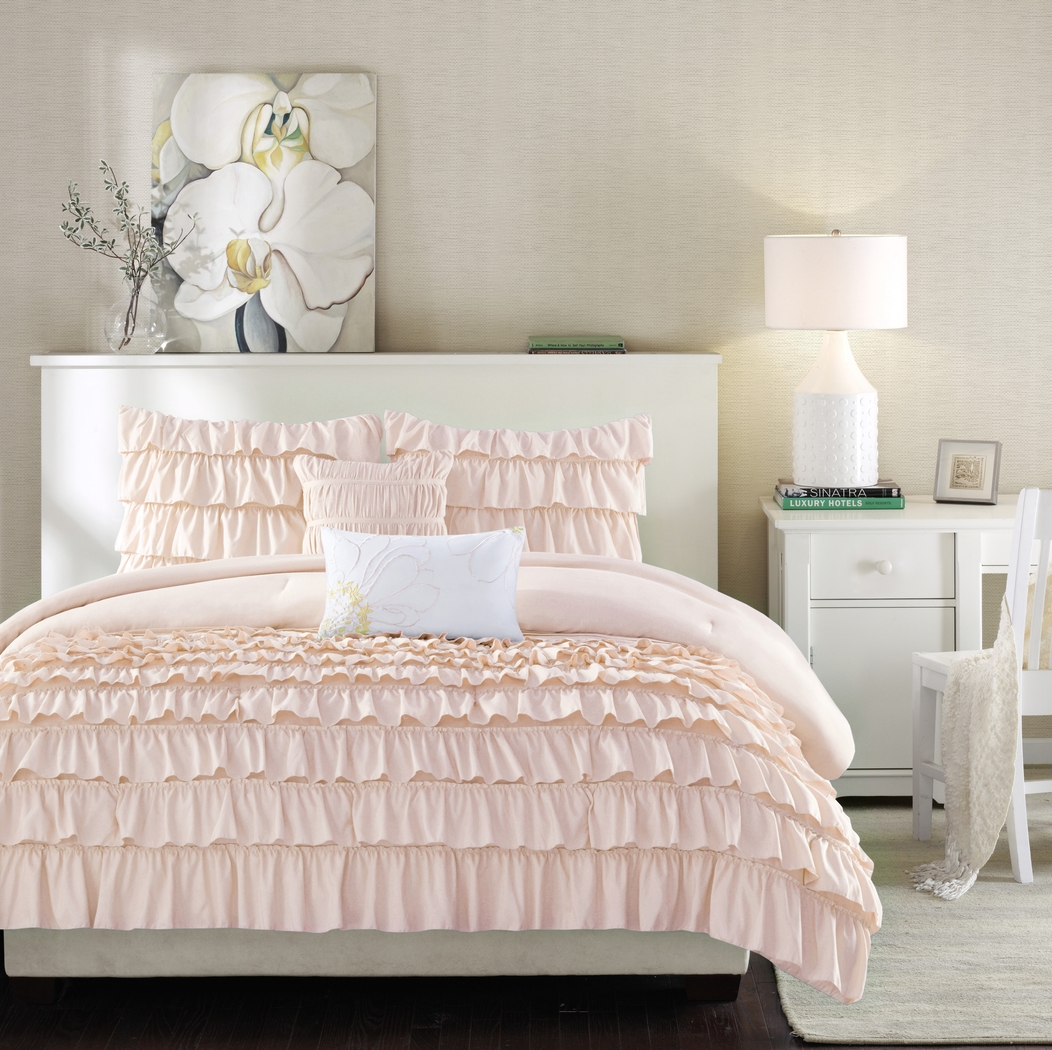 Kids Soft Waterfall Blush Full/Queen Comforter Set - Thumbnail - Image 2