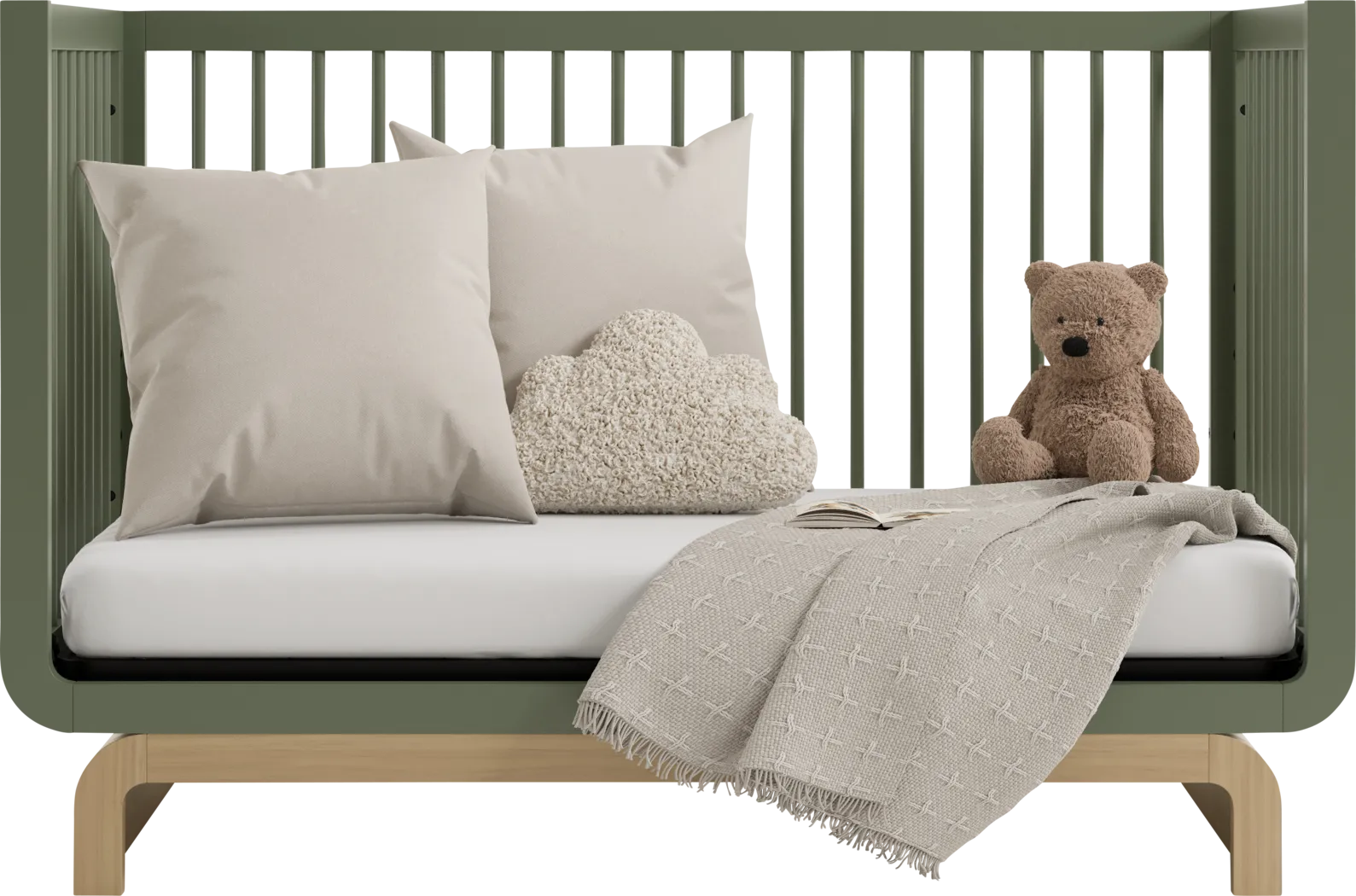 Kids Solde Olive/Driftwood Convertible Crib - Thumbnail - Image 4