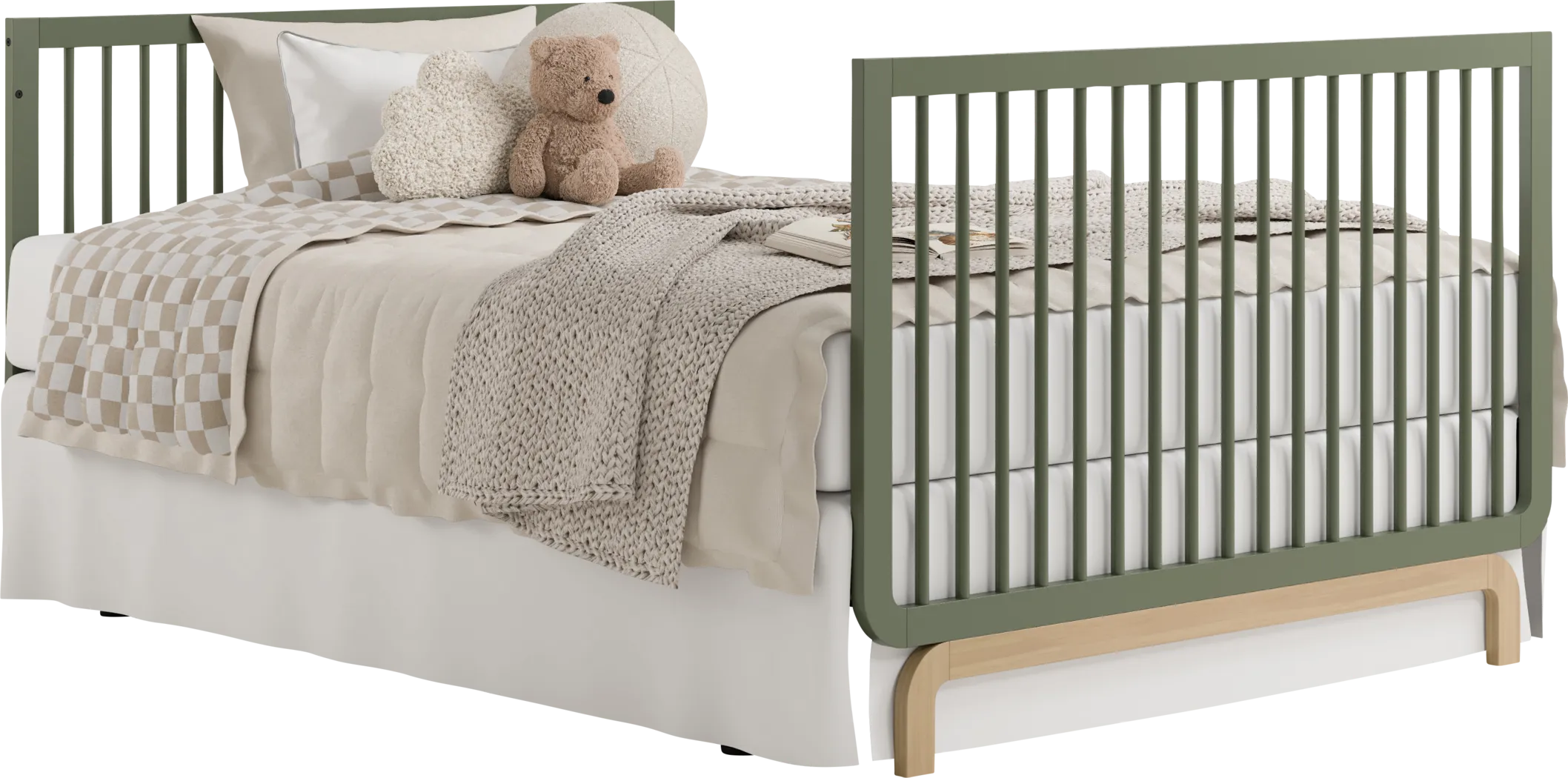 Kids Solde Olive/Driftwood Convertible Crib - Thumbnail - Image 6
