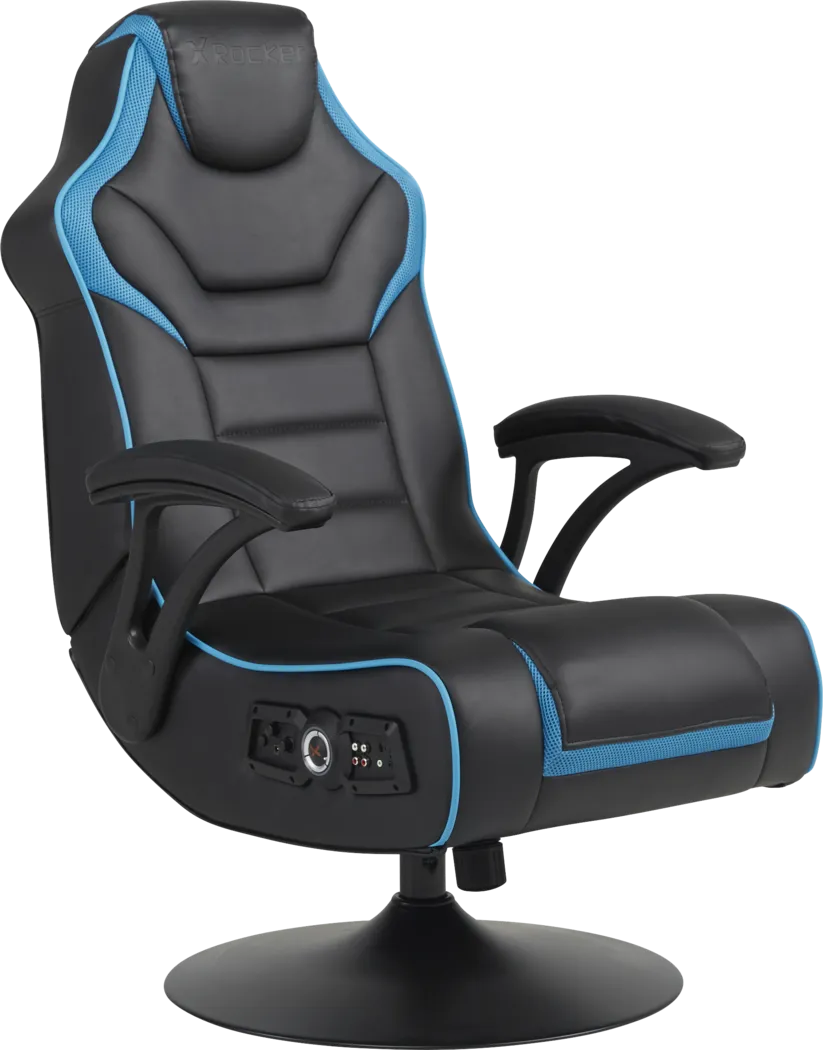 Kids Sound Trek Black/Blue Gaming Swivel Chair - Thumbnail - Image 1