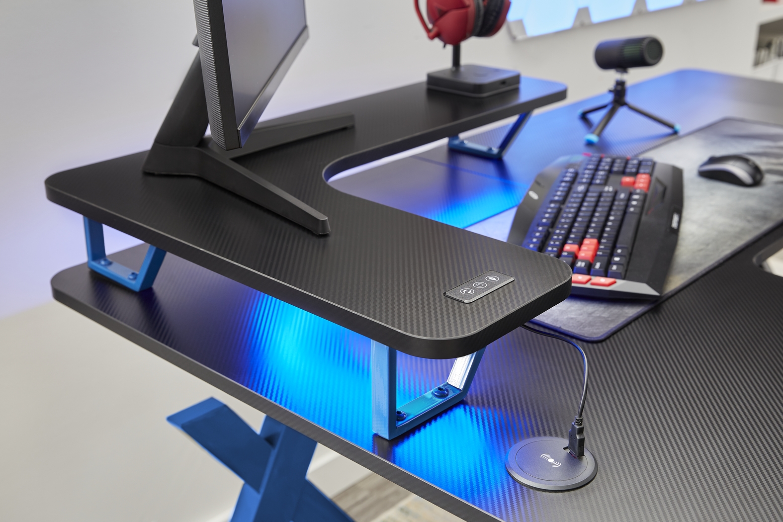 Kids Sound Trek Blue L-Shaped Gaming Desk - Thumbnail - Image 4
