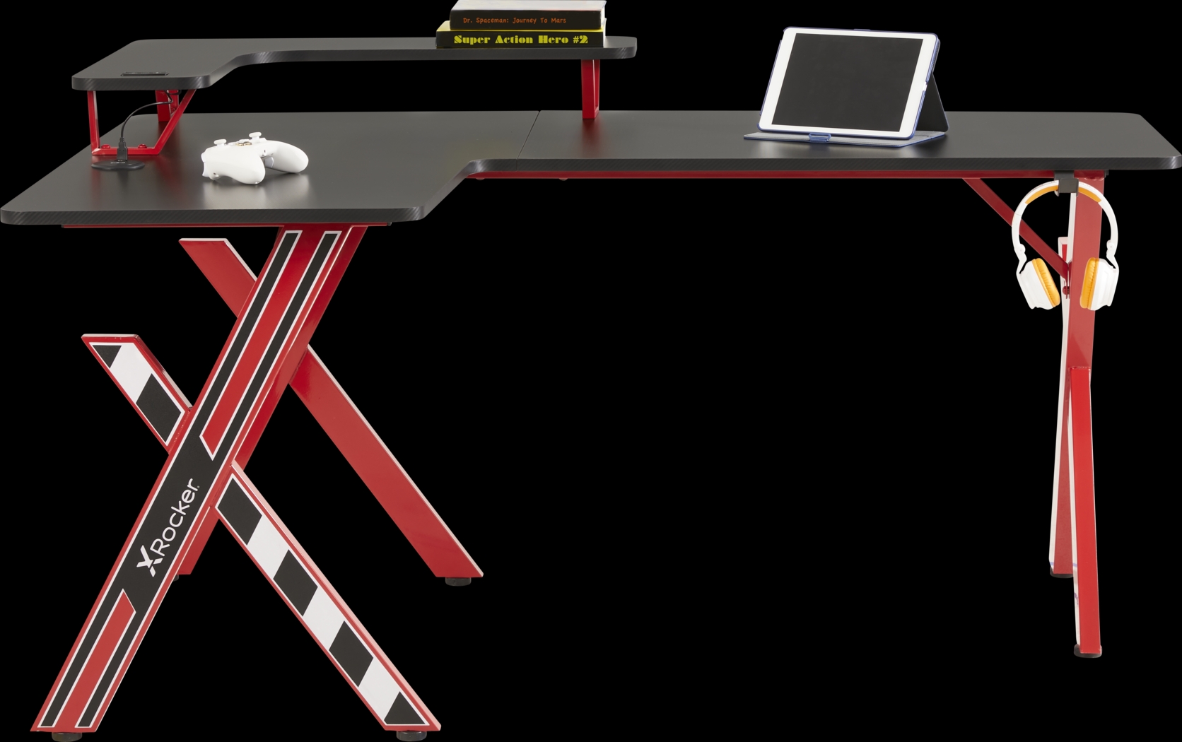 Kids Sound Trek Red L-Shaped Gaming Desk - Thumbnail - Image 1