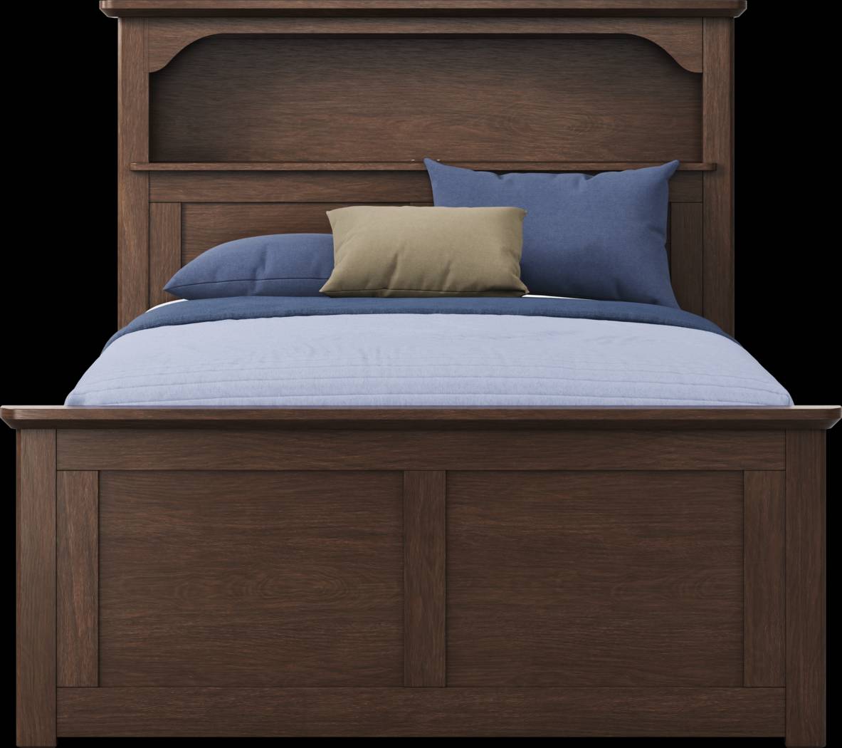 Kids South Bend Brown Cherry Full Bookcase Bed with 2 Storage Side Rails - Thumbnail - Image 2