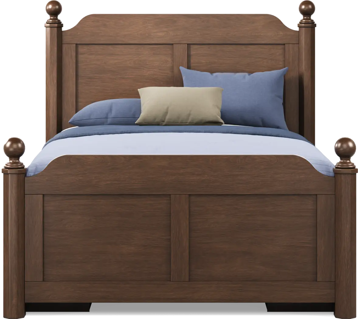 Kids South Bend Brown Cherry Full Poster Bed with 2 Storage Side Rails - Thumbnail - Image 2