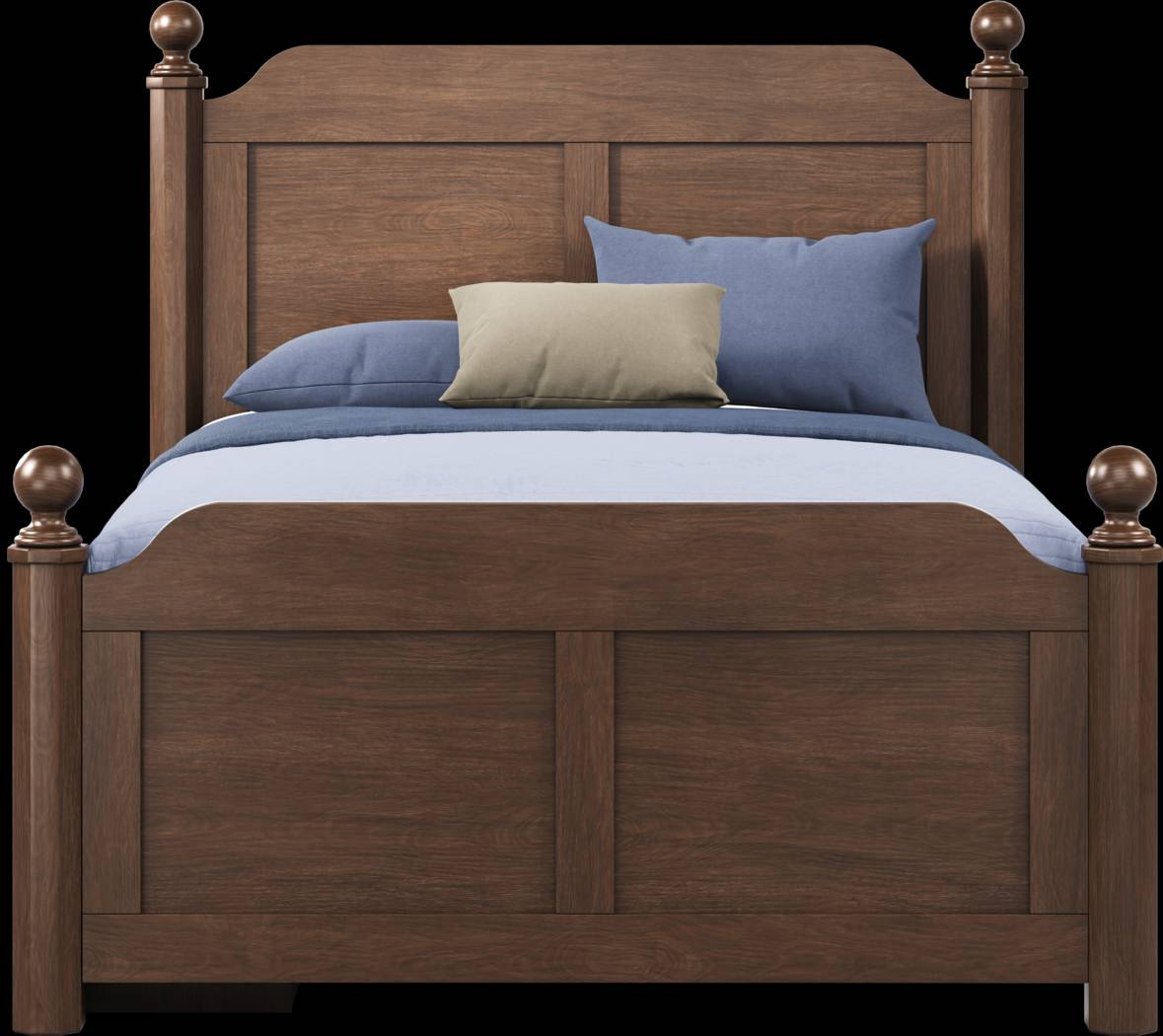 Kids South Bend Brown Cherry Full Poster Bed with Storage Side Rail - Thumbnail - Image 2